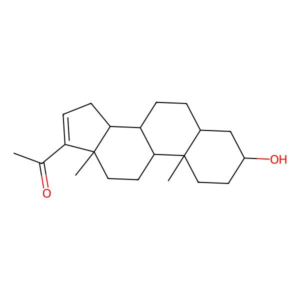 2D Structure of 3-beta-Hydroxy-5-alpha-pregn-16-EN-20-one