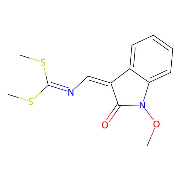2D Structure of 3-[[Bis(methylsulfanyl)methylideneamino]methylidene]-1-methoxyindol-2-one
