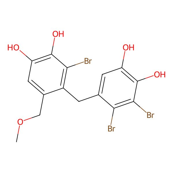 2D Structure of 3-Bromo-4-(2,3-dibromo-4,5-dihydroxybenzyl)-5-methoxymethyl-pyrocatechol