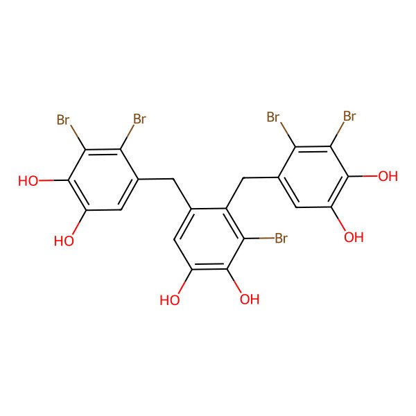 2D Structure of 3-Bromo-4,5-bis(2,3-dibromo-4,5-dihydroxybenzyl)pyrocatechol