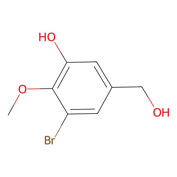 2D Structure of 3-Bromo-5-(hydroxymethyl)-2-methoxyphenol
