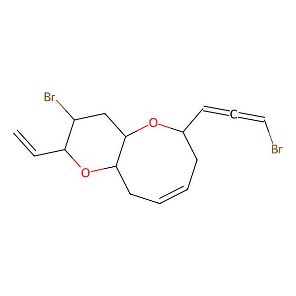2D Structure of 3-Bromo-6-(3-bromopropa-1,2-dienyl)-2-ethenyl-2,3,4,4a,6,7,10,10a-octahydropyrano[3,2-b]oxocine