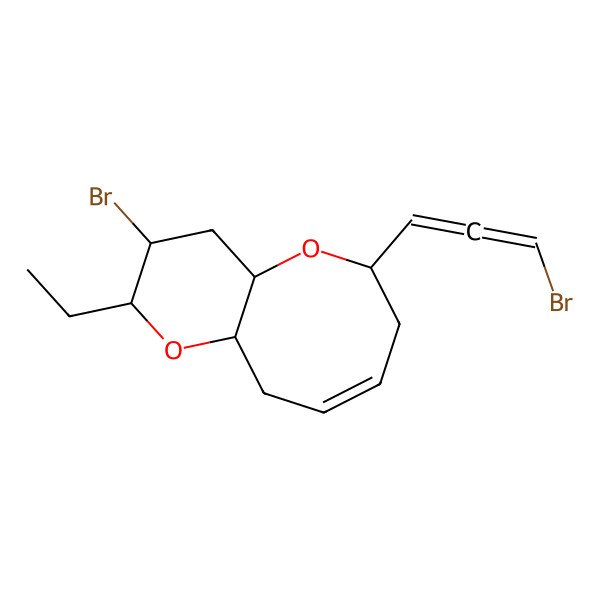 2D Structure of 3-Bromo-6-(3-bromopropa-1,2-dienyl)-2-ethyl-2,3,4,4a,6,7,10,10a-octahydropyrano[3,2-b]oxocine
