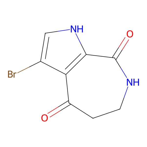 2D Structure of 3-Bromo-6,7-dihydropyrrolo[2,3-c]azepine-4,8(1H,5H)-dione