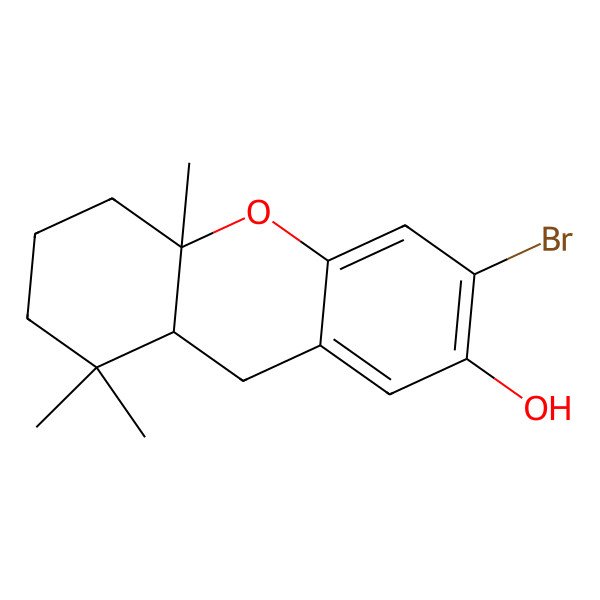 2D Structure of 3-bromo-8,8,10a-trimethyl-6,7,8a,9-tetrahydro-5H-xanthen-2-ol