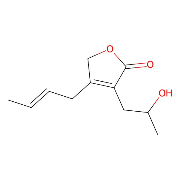 2D Structure of 3-but-2-enyl-4-(2-hydroxypropyl)-2H-furan-5-one