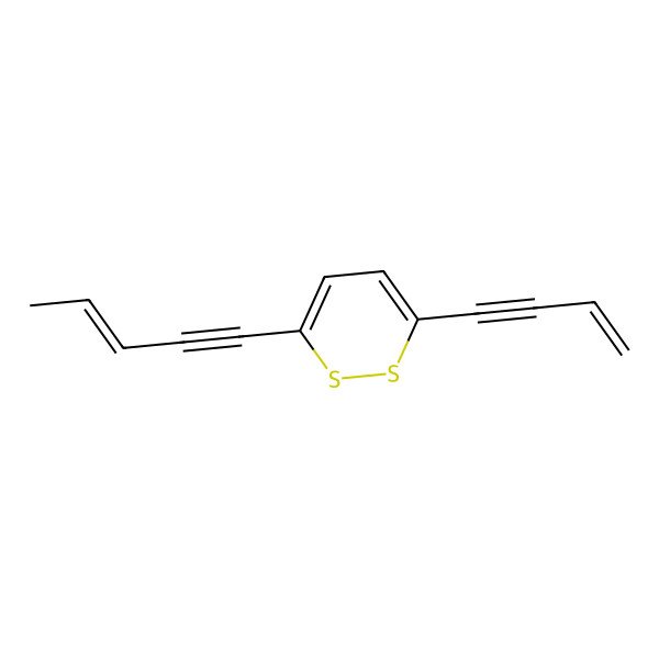 2D Structure of 3-but-3-en-1-ynyl-6-[(E)-pent-3-en-1-ynyl]dithiine