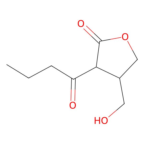 2D Structure of 3-Butanoyl-4-(hydroxymethyl)oxolan-2-one