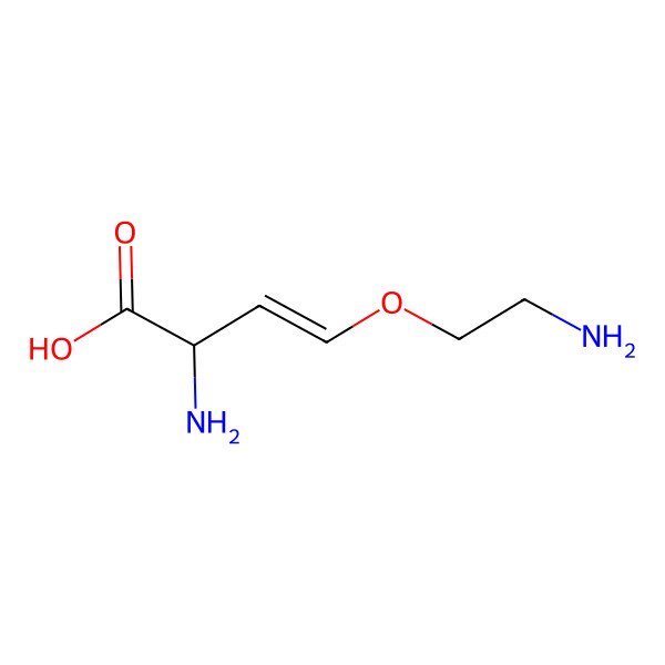 2D Structure of 3-Butenoic acid, 2-amino-4-(2-aminoethoxy)-, (3E)-