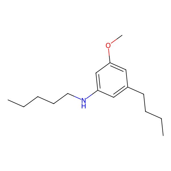 2D Structure of 3-butyl-5-methoxy-N-pentylaniline