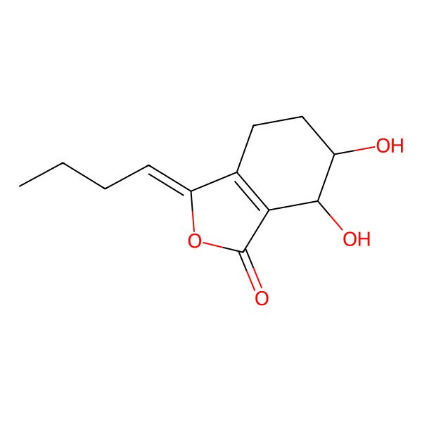 2D Structure of 3-Butylidene-6,7-dihydroxy-4,5,6,7-tetrahydro-2-benzofuran-1-one