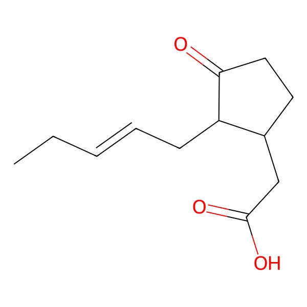 2D Structure of 3-(Carboxymethyl)-2-(2-pentenyl)cyclopentanone