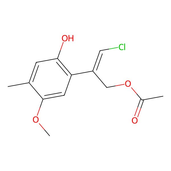 2D Structure of [3-Chloro-2-(2-hydroxy-5-methoxy-4-methylphenyl)prop-2-enyl] acetate