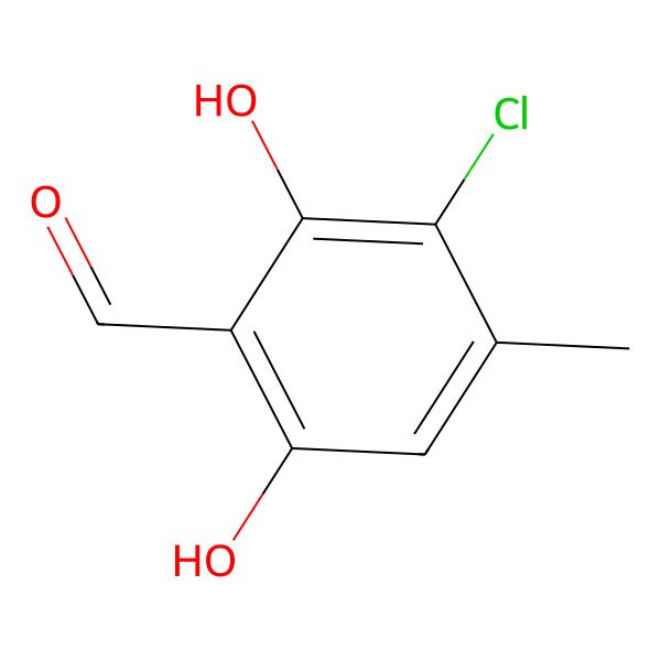 2D Structure of 3-Chloro-2,6-dihydroxy-4-methylbenzaldehyde