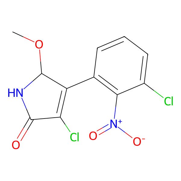 2D Structure of 3-Chloro-4-(3-chloro-2-nitrophenyl)-5-methoxy-3-pyrrolin-2-one
