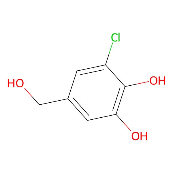 2D Structure of 3-Chloro-5-(hydroxymethyl)benzene-1,2-diol