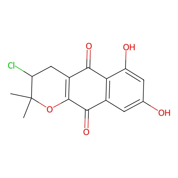 2D Structure of 3-Chloro-6,8-dihydroxy-8-alpha-lapachone