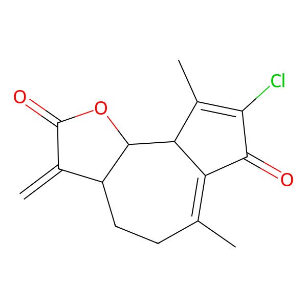 2D Structure of (3aS,9aR,9bS)-8-chloro-6,9-dimethyl-3-methylidene-4,5,9a,9b-tetrahydro-3aH-azuleno[4,5-b]furan-2,7-dione