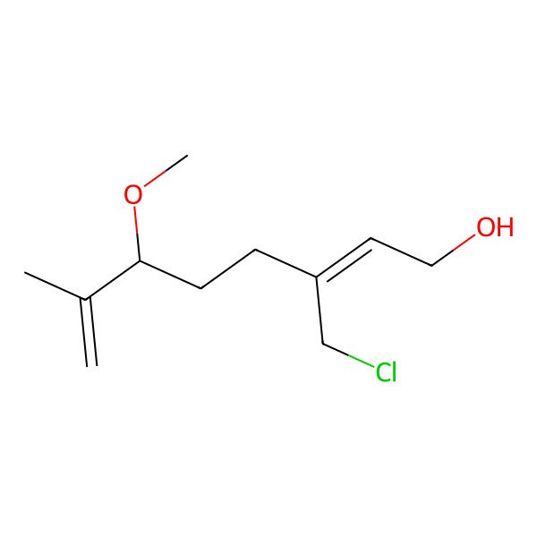 2D Structure of 3-(Chloromethyl)-6-methoxy-7-methylocta-2,7-dien-1-ol