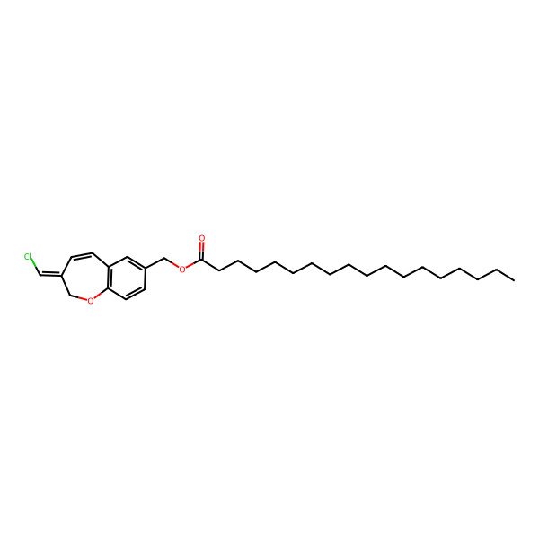 2D Structure of [3-(Chloromethylidene)-1-benzoxepin-7-yl]methyl octadecanoate