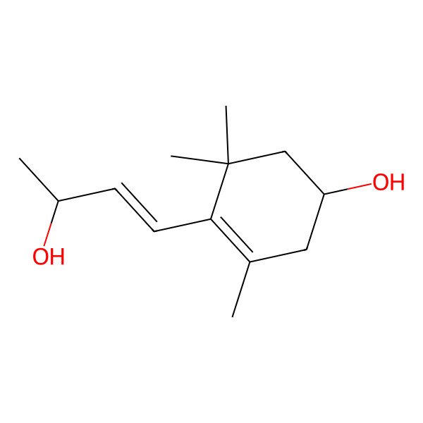 2D Structure of 3-Cyclohexen-1-ol, 4-(3-hydroxy-1-butenyl)-3,5,5-trimethyl-