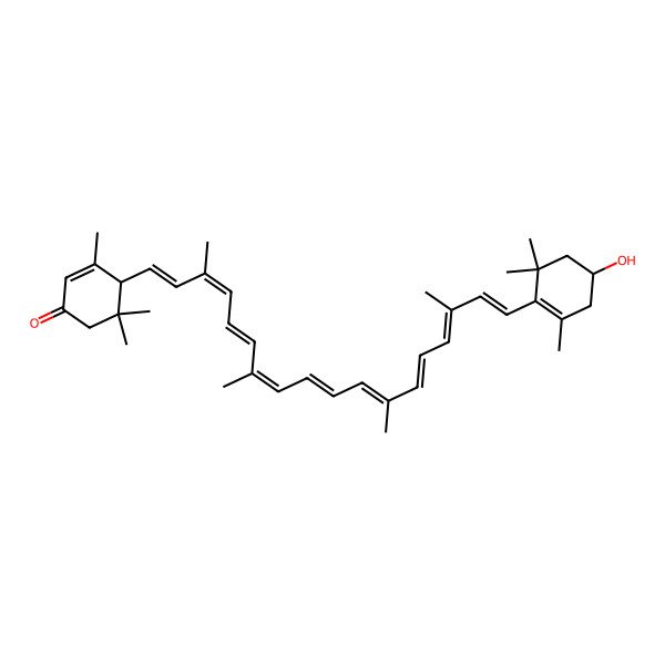2D Structure of 3'-Dehydrolutein/Philosamiaxanthin/3-Hydroxy-beta,epsilon-caroten-3'-one
