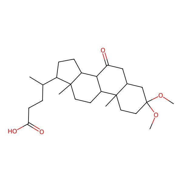2D Structure of 3-Dimethoxy-7-ketocholanic acid