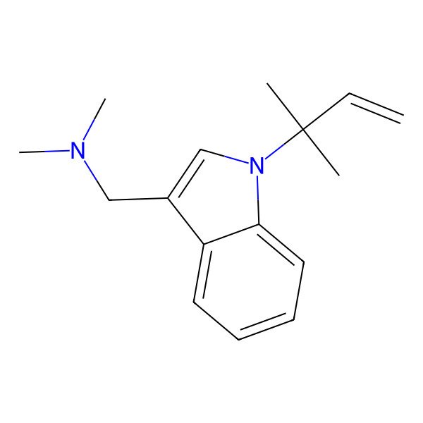 2D Structure of 3-(Dimethylaminomethyl)-1-(1, 1-dimethyl-2-propenyl)indole