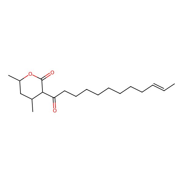 2D Structure of 3-Dodec-10-enoyl-4,6-dimethyloxan-2-one