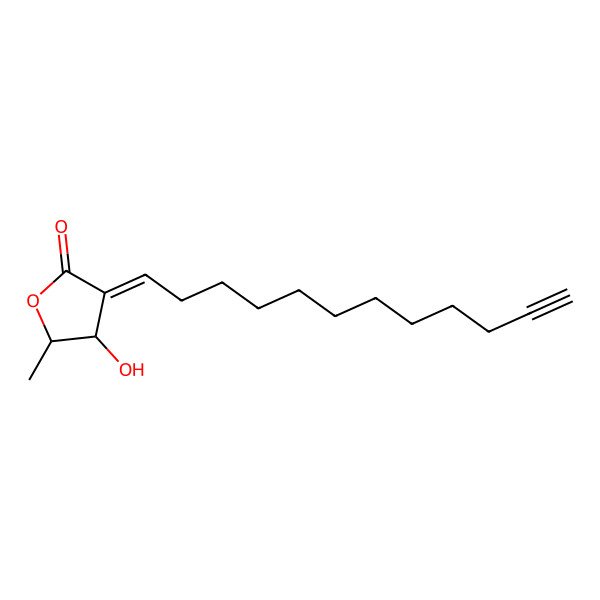 2D Structure of 3-Dodec-11-ynylidene-4-hydroxy-5-methyloxolan-2-one