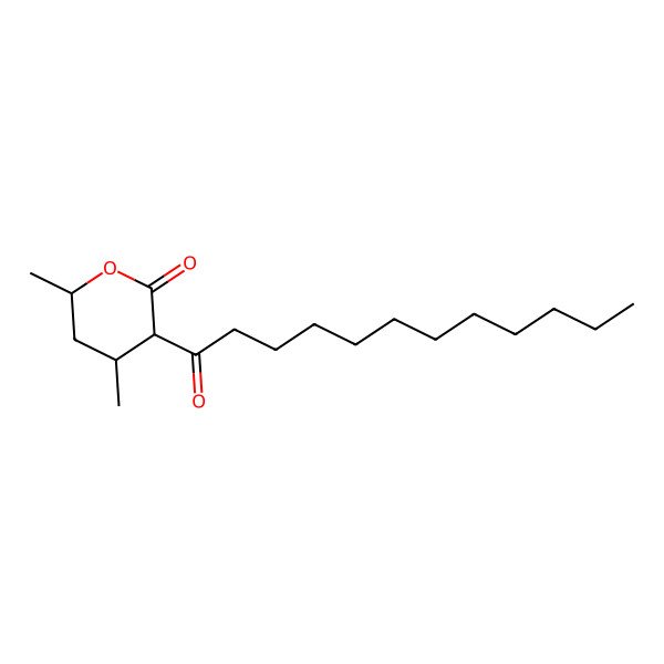 2D Structure of 3-Dodecanoyl-4,6-dimethyloxan-2-one