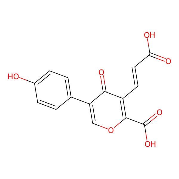 2D Structure of 3-((e)-2-Carboxyethenyl)-5-(4-hydroxyphenyl)-4-pyrone-2-carboxylic acid
