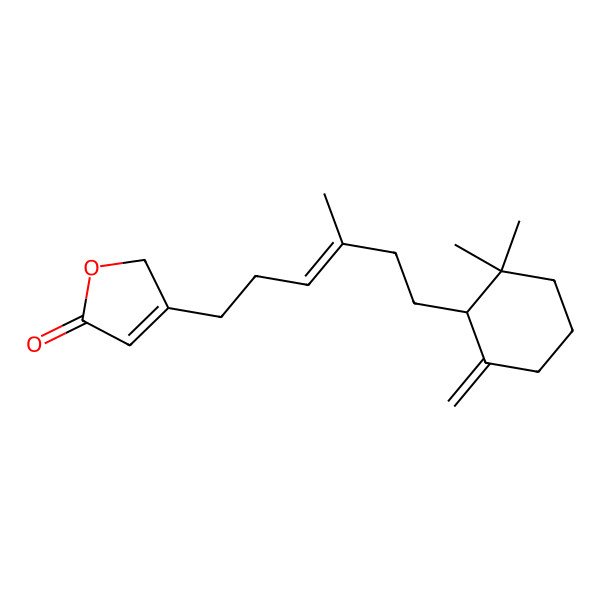 2D Structure of 3-[(E)-6-[(1S)-2,2-dimethyl-6-methylidenecyclohexyl]-4-methylhex-3-enyl]-2H-furan-5-one