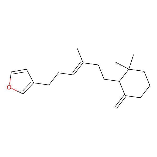 2D Structure of 3-[(E)-6-[(S)-2,2-Dimethyl-6-methylenecyclohexyl]-4-methyl-3-hexenyl]furan