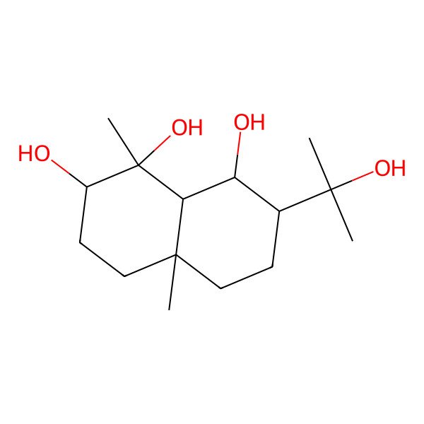 2D Structure of (1S,2S,4aS,7R,8S,8aS)-7-(2-hydroxypropan-2-yl)-1,4a-dimethyl-2,3,4,5,6,7,8,8a-octahydronaphthalene-1,2,8-triol