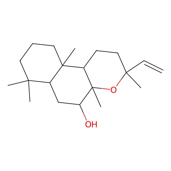 2D Structure of 3-ethenyl-3,4a,7,7,10a-pentamethyl-2,5,6,6a,8,9,10,10b-octahydro-1H-benzo[f]chromen-5-ol