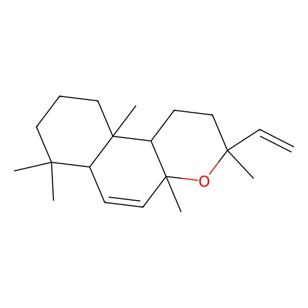2D Structure of 3-ethenyl-3,4a,7,7,10a-pentamethyl-2,6a,8,9,10,10b-hexahydro-1H-benzo[f]chromene