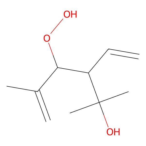 2D Structure of 3-Ethenyl-4-hydroperoxy-2,5-dimethylhex-5-en-2-ol
