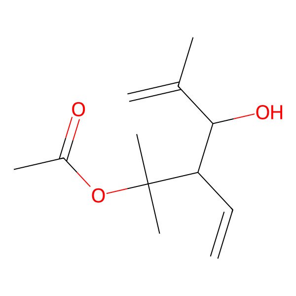 2D Structure of 3-Ethenyl-4-hydroxy-2,5-dimethylhex-5-en-2-yl acetate