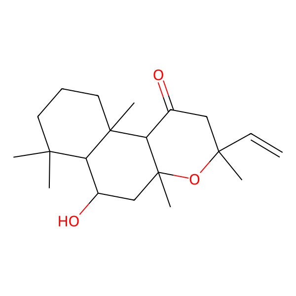 2D Structure of 3-Ethenyl-6-hydroxy-3,4a,7,7,10a-pentamethyl-2,5,6,6a,8,9,10,10b-octahydrobenzo[f]chromen-1-one