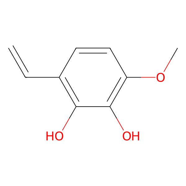 2D Structure of 3-Ethenyl-6-methoxybenzene-1,2-diol