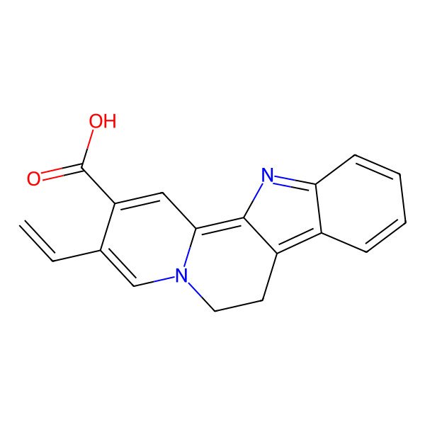 2D Structure of 3-Ethenyl-6,7-dihydroindolo[2,3-a]quinolizine-2-carboxylic acid