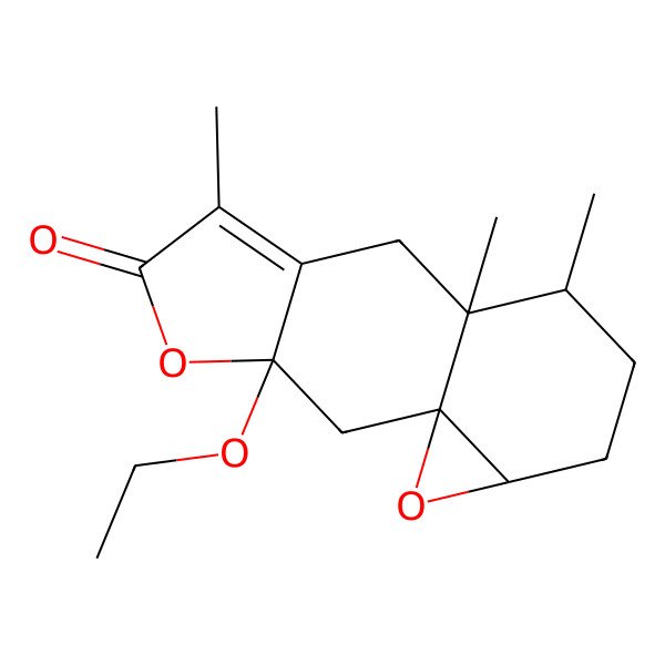 2D Structure of 3-Ethoxy-6,9,10-trimethyl-4,14-dioxatetracyclo[7.5.0.01,13.03,7]tetradec-6-en-5-one