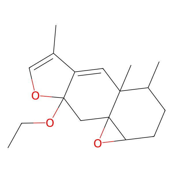 2D Structure of 3-Ethoxy-6,9,10-trimethyl-4,14-dioxatetracyclo[7.5.0.01,13.03,7]tetradeca-5,7-diene