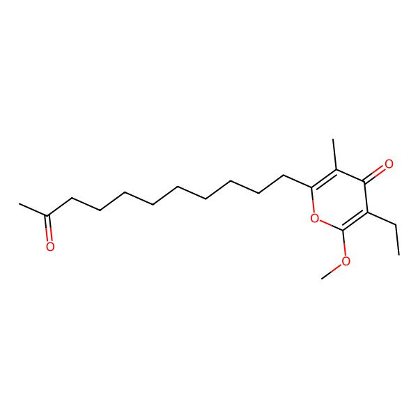 2D Structure of 3-Ethyl-2-methoxy-5-methyl-6-(10-oxoundecyl)pyran-4-one 2D Structure of 3-Ethyl-2-methoxy-5-methyl-6-(10-oxoundecyl)pyran-4-one