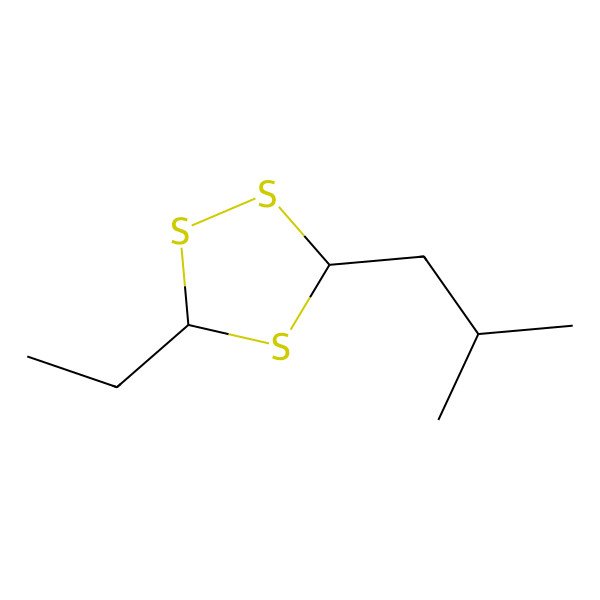 2D Structure of 3-Ethyl-5-(2-methylpropyl)-1,2,4-trithiolane
