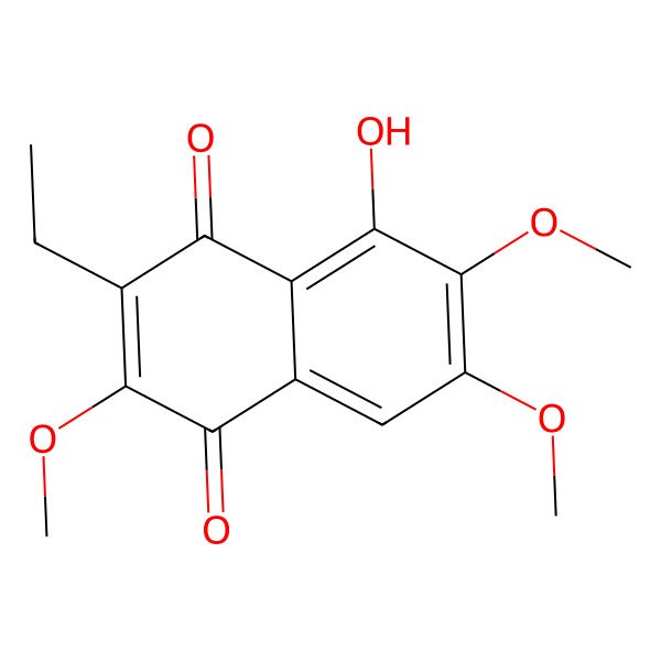 2D Structure of 3-Ethyl-5-hydroxy-2,6,7-trimethoxynaphthalene-1,4-dione