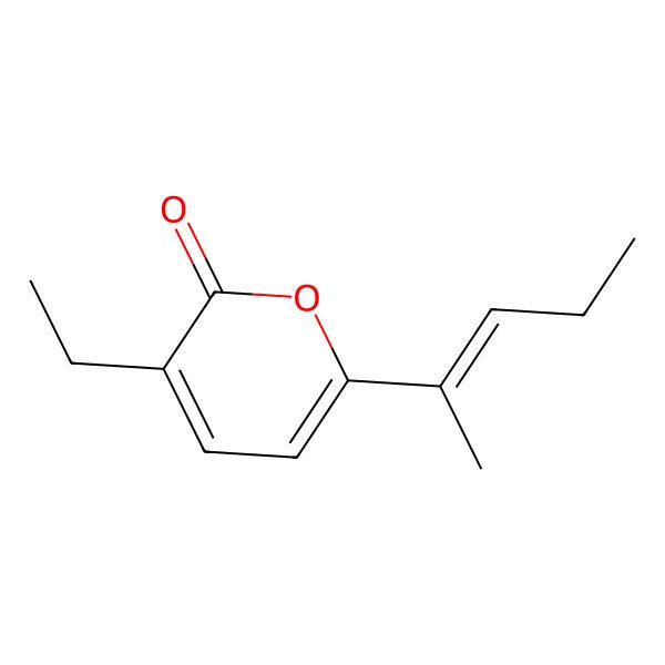 2D Structure of 3-Ethyl-6-pent-2-en-2-ylpyran-2-one