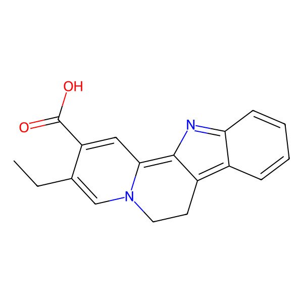 2D Structure of 3-Ethyl-6,7-dihydroindolo[2,3-a]quinolizine-2-carboxylic acid