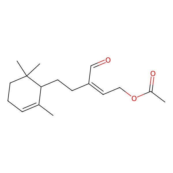 2D Structure of [3-Formyl-5-(2,6,6-trimethylcyclohex-2-en-1-yl)pent-2-enyl] acetate